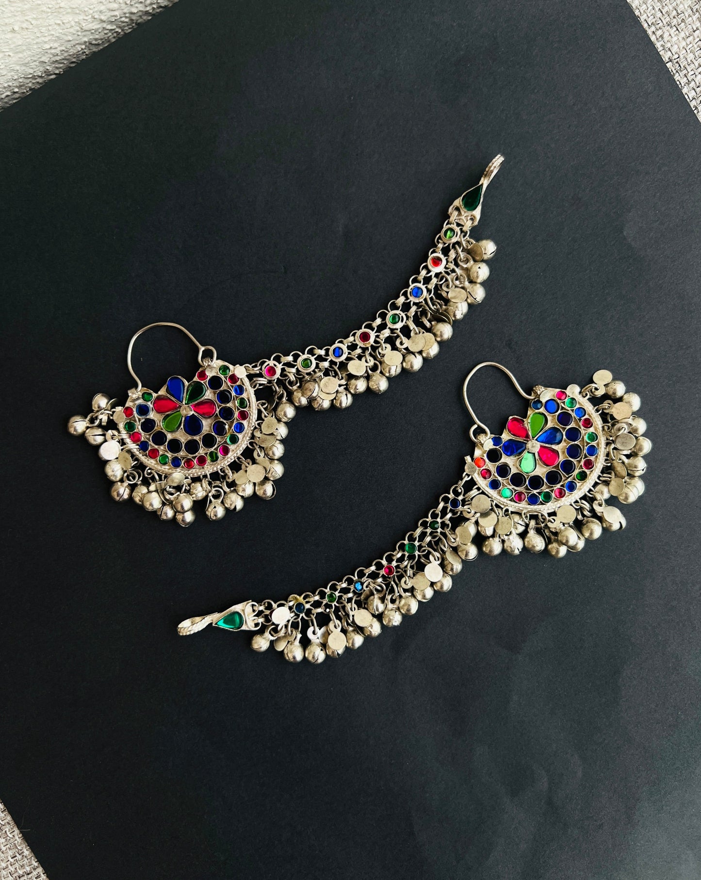 Nisha Afghan Earrings with Earchain